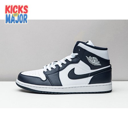 Jordan 1 Mid White Metallic Gold Obsidian 554724-174 Size 36-47.5